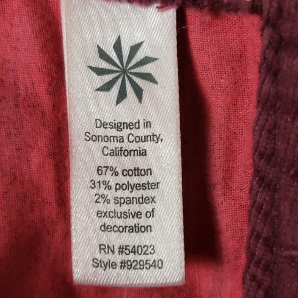 Athleta Solid Slim Corduroy Pants Cherrywood Red - image 8